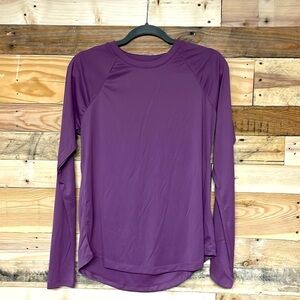 Al1ve size large purple athletic long sleeve moister wick shirt